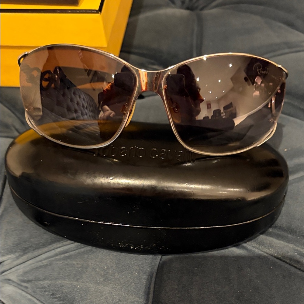 Roberto Cavalli Gold Sunglasses with Black Case - Picture 5 of 5